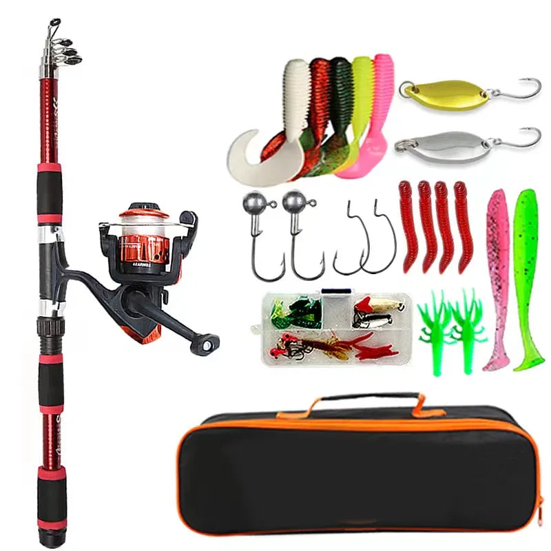 Telescopic Fishing Rod & Spinning Reel Combo Full Kit