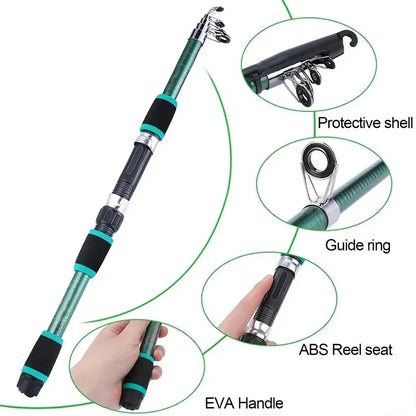 Telescopic Fishing Rod & Spinning Reel Combo Full Kit