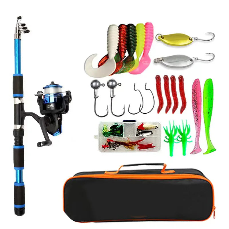 Telescopic Fishing Rod & Spinning Reel Combo Full Kit