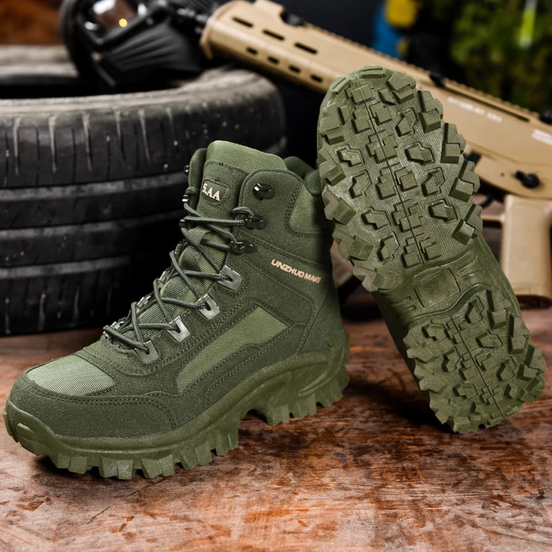 Men'sHiking Shoes Tactical Sport Shoes Male High Top Waterproof Outdoor Mountain Climbing Shoes Hunting Boots Men Outdoor Boots