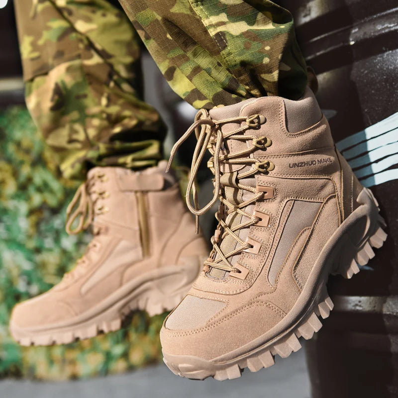 Men'sHiking Shoes Tactical Sport Shoes Male High Top Waterproof Outdoor Mountain Climbing Shoes Hunting Boots Men Outdoor Boots