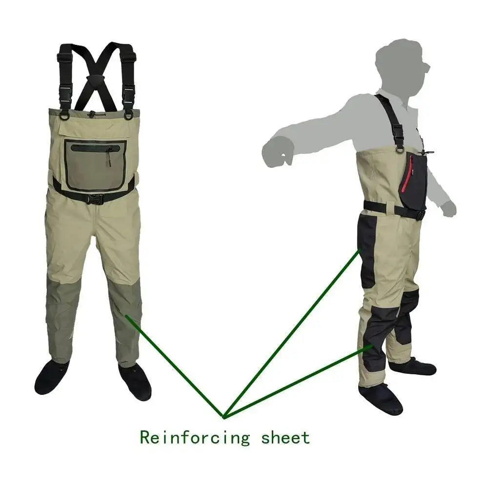 Fly Fishing Children to Adults Waders Neoprene Foot for Men Raft Hunting Quick-Dry Waterproof and Breathable