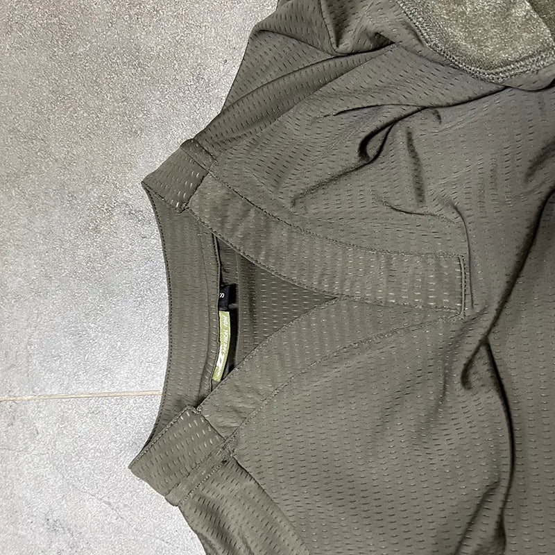 Ranger Green vs Long-sleeved Tactical T-shirt Outdoor Hiking And Mountain Climbing Quick-drying Sweat-wicking V-neck T-shirt Ven