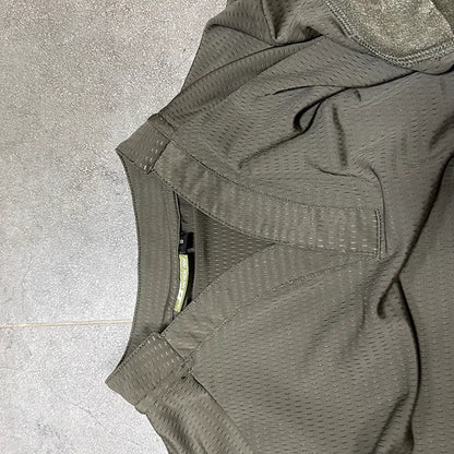 Ranger Green vs Long-sleeved Tactical T-shirt Outdoor Hiking And Mountain Climbing Quick-drying Sweat-wicking V-neck T-shirt Ven