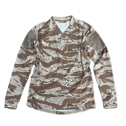 Ranger Green vs Long-sleeved Tactical T-shirt Outdoor Hiking And Mountain Climbing Quick-drying Sweat-wicking V-neck T-shirt Ven