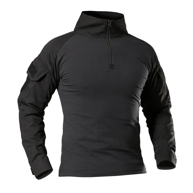 Outdoor Tactical Hiking T-Shirts Men Combat Military Army CP Camouflage Long Sleeve Hunting Climbing Shirt Cotton Sport Clothes