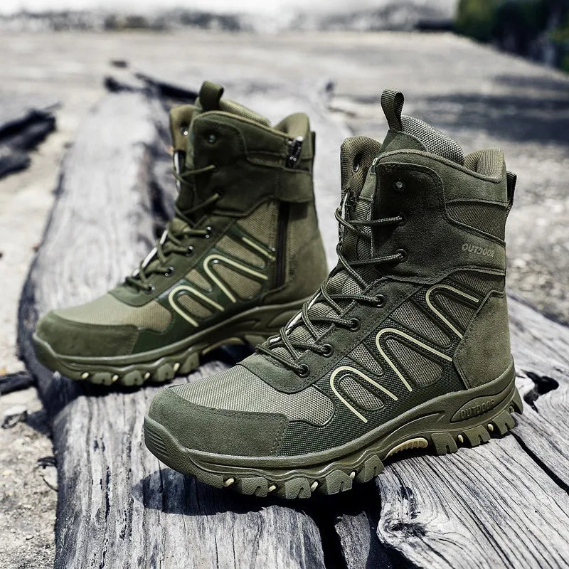 Summer high quality Trendy Outdoor Desert Mid-Top Special Tactical Military Boots plus Size39-47Lightwei Breathable Comfortable