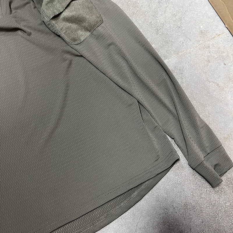Ranger Green vs Long-sleeved Tactical T-shirt Outdoor Hiking And Mountain Climbing Quick-drying Sweat-wicking V-neck T-shirt Ven