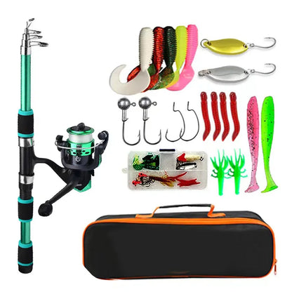 Telescopic Fishing Rod & Spinning Reel Combo Full Kit