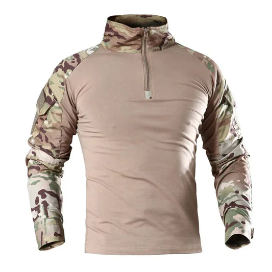 Men’s CP Camo Tactical Combat Shirt - Breathable Long Sleeve